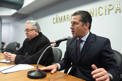 Valter Nagelstein (d) e Adeli Sell, presidente e relator da CPI, respectivamente 