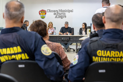 Reunião conjunta da CCJ e CEDECONDH para sabatina da Sra. Tamara Lemos Moreira, indicada para o exercício da função de Corregedora-Geral da Guarda Municipal. de Porto Alegre.