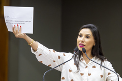 Movimentação de plenário. Na foto, a vereadora Mariana Lescano.