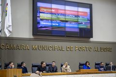 Audiência Pública debate o Projeto de Lei do Executivo Nº 028/25, que autoriza a concessão parcial dos serviços públicos de saneamento do Município de Porto Alegre.