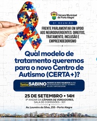 Câmara de Vereadores recebe reunião sobre modelo de tratamento do novo Centro de Autismo (CERTA+)