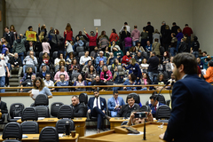 Vereador Camozzato na tribuna, durante a sessão desta quarta-feira