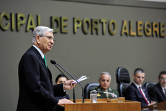 Sessão Solene em homenagem à Semana da Pátria. Na foto, vereador João Carlos Nedel