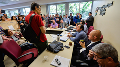 Reunião da Comissão de Constituição e Justiça com a participação dos municipários.