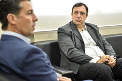 Presidente Valter Nagelstein  recebe a visita do Presidente da União de Vereadores do Brasil, Vereador Gilson Conzatti, do Distrito Fedeal. À esquerda, Gil Almeida, chefe de gabinete da Presidência.