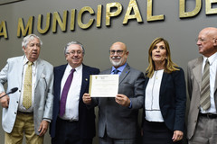 Hocsman (e), Adeli, Pereira, Mônica e Ruga (d)  na sessão desta quinta-feira