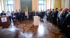 Assinatura de convênio do executivo com o Banrisul para obras.