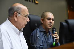 Votação do relatório final da Comissão Especial do Transporte Coletivo. Na foto, vereador Luciano Marcantônio