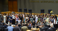 Ao final da solenidade, todas as mulheres foram reunidas em uma mesma foto