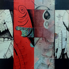 As obras do artista mesclam elementos surrealistas e cubistas 