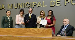 Vereadoras entregaram diploma em homenagem à ACM/RS 