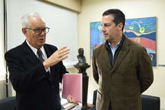 Luiz Coronel (e) e o presidente da Câmara, vereador Valter Nagelstein