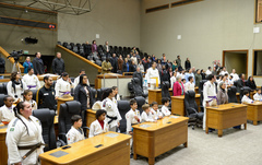 Alunos do projeto  Futuro Seguro prestigiaram homenagem