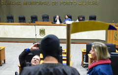 Votação do parecer sobre pedido de renovação de votação do Projeto de Previdência complementar dos Municipários. Na foto: