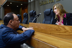 Vereador João Bosco Vaz (PDT) e vereadora Mônica Leal (PP)
