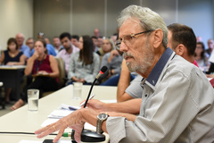 Discussão sobre a Lei Geral dos Táxis. Na foto: dirigente da Aspertáxi, Walter Barcelos