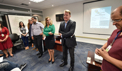 Recepção aos novos funcionarios e gabinetes de vereadores.  Presidente Monica Leal e diretores deram as boas vindas