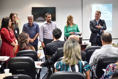Recepção aos novos funcionarios e gabinetes de vereadores.  Presidente Monica Leal e diretores deram as boas vindas
