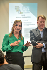 Recepção aos novos funcionarios e gabinetes de vereadores.  Presidente Monica Leal e diretores deram as boas vindas