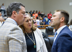 Movimentações de pelnário. Na foto, os vereadores Valter Nagelstein, Pablo Mendes Ribeiro e Lourdes Sprenger