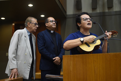 Homenagem a Paroquia de São Jorge com a presença do Padre Sergio Beomonte.