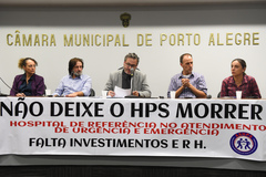 Lançamento da Frente Parlamentar em Defesa do Hospital de Pronto Socorro (HPS), proposição do gabinete do vereador Roberto Robaina