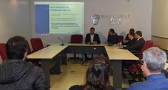 Reunião da Comissão Especial de Revisão Legislativa. Na foto, da esq. vereadores: Felipe Camozzato (presidente), Mendes Ribeiro, Professor Wambert, Hamilton Sossmeier, Comissário Rafão Oliveira