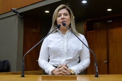 Período de Comunicações Temático para apresentação do Programa Melhor Infância dentro do Sistema Penitenciário Gaúcho. Na foto, diretora do Departamento de Tratamento Penal no Sistema Penitenciário Gaúcho, Simone Messias.