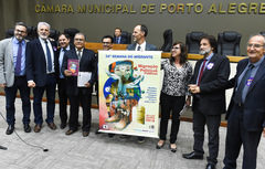 Semana do Imigrante, com a participação do Fórum Permenente de Mobilidade Urbana RS. Na foto: vereadores e dirigente da entidade