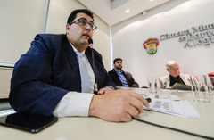 Comissão promove Audiência Pública de Metas Fiscais do 2º quadrimestre de 2019 e, em 2ª pauta, a apresentação do Relatório de Prestação de Contas das Atividades de Controle Social do Observatório Social de Porto Alegre referente ao 2º quadrimestre de 2019. Na foto, com a fala, Flávio Dondoni  Junior representando o Observatório Social.