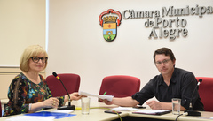 Apresentação do relatorio do Conselho de Acompanhamento e controle Social do Fundeb de Porto Alegre.Com a presença da Sra. Rosa Pinteiro do CACS.
