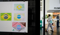 Exposição dos desenhos dos alunos da EMEF Afonso Guerreiro Lima.