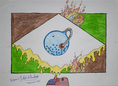 Exposição dos desenhos dos alunos da EMEF Afonso Guerreiro Lima.