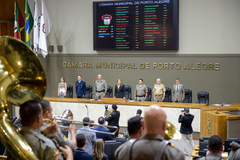 Homenagem teve a presença da Banda da Brigada Militar