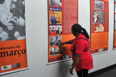 Dia da mulher, exposição do Centenário do dia 8 de março.