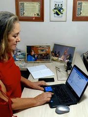Vereadora em trabalho home-office