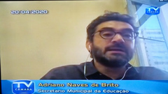 Sessão online com os vereadores.
