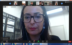 Audiência Púbica Metas Fiscais 1º quadrimestre de 2020 através de videoconferência. Na foto, secretária municipal da Fazenda, Liziane Baum