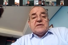 Audiência Púbica Metas Fiscais 1º quadrimestre de 2020 através de videoconferência. Na foto, presidente da comissão, vereador idenir Cecchim
