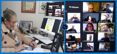 Vereadora Lourdes participando da reunião virtual da Câmara