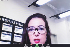 Audiência Pública para demonstração e avaliação do cumprimento das metas fiscais no 2º quadrimestre. Na foto, a secretária municipal da Fazenda, Liziane Baum