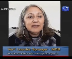 Vereadora Lourdes Sprenger em Período de Liderança