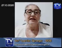 Vereadora Lourdes favorável à devolução da LOA 2021 