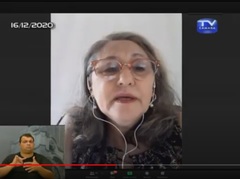 Vereadora Lourdes em sessão ordinária por videoconferência