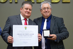 Ranolfo e Adeli na entrega do titulo de Cidadão