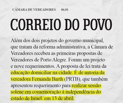 Matéria Correio do Povo - 06.01 - PL Homeschooling