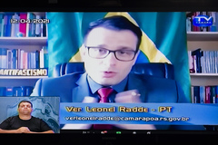Vereador Radde na sessão virtual desta segunda-feira