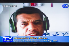 Reunião para tratar sobre os prazos de validade dos concursos públicos na esfera municipal de Porto Alegre. Com a participação do Secretário André Barbosa, dos senhores Gustavo Knetig e Alexandre Abreu, Vereadores da comissão e interessados.