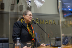 Sessão ordinária híbrida. Vereadora Lourdes Sprenger