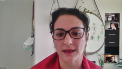 Reunião sobre recuperação do ensino durante o período de pandemia. Na foto, representante da associação Aldeia Fraternidade, Claudia Nahra.